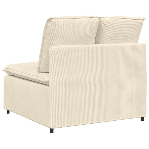 vidaXL Module de canapé central modulaire avec coussin Crème 100 cm