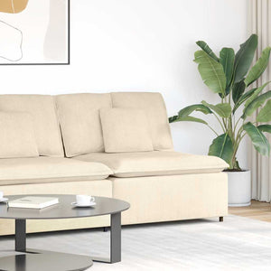 vidaXL Module de canapé central modulaire avec coussin Crème 100 cm