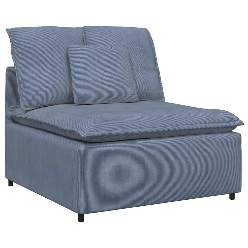 Blaues modulares Sofa Mittelmodul mit Kissen, 100 cm