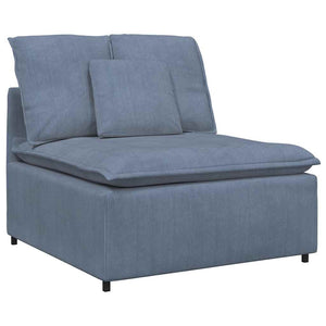 Blaues modulares Sofa Mittelmodul mit Kissen, 100 cm