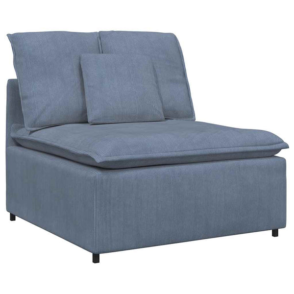 Blaues modulares Sofa Mittelmodul mit Kissen, 100 cm