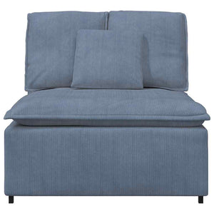 Blaues modulares Sofa Mittelmodul mit Kissen, 100 cm