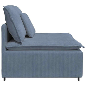 Blaues modulares Sofa Mittelmodul mit Kissen, 100 cm
