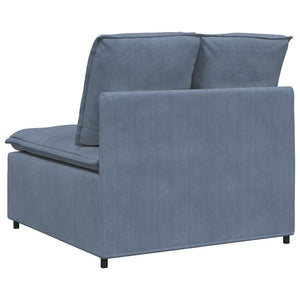 Blaues modulares Sofa Mittelmodul mit Kissen, 100 cm