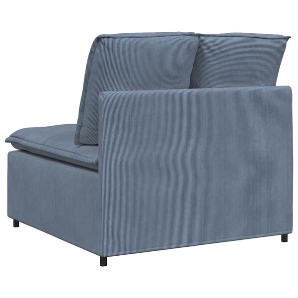 Blaues modulares Sofa Mittelmodul mit Kissen, 100 cm