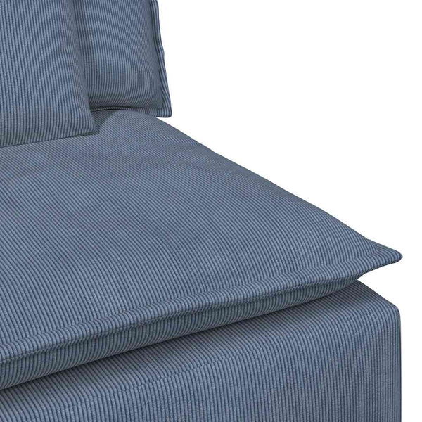 Blaues modulares Sofa Mittelmodul mit Kissen, 100 cm