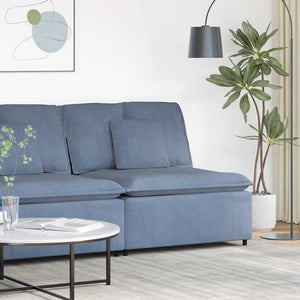 Blaues modulares Sofa Mittelmodul mit Kissen, 100 cm