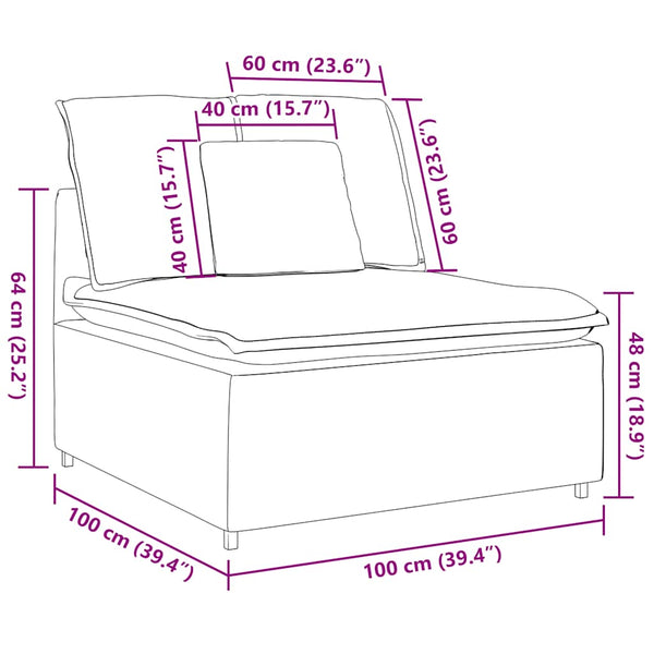 Modulares Sofa Mittelmodul Hellgelb