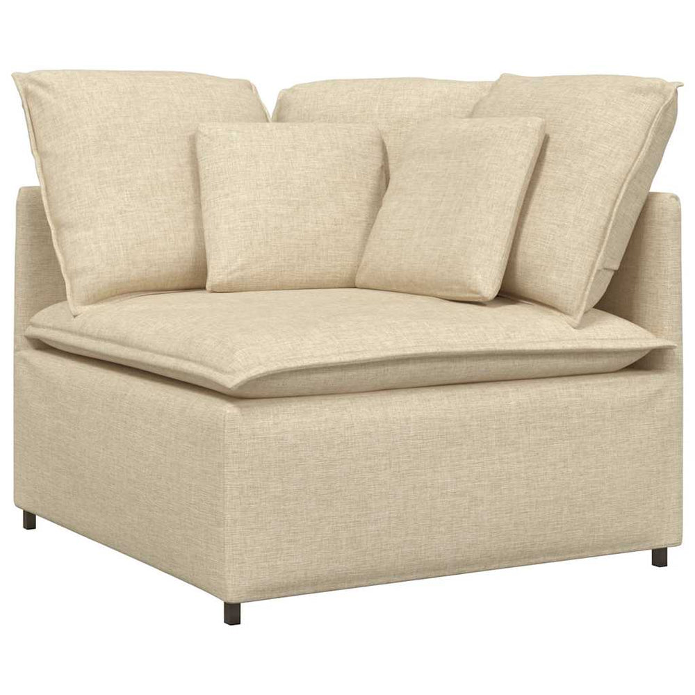 Modulares Ecksofa Creme mit Kissen, 100cm