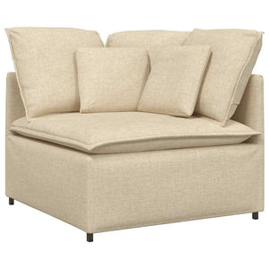 Modulares Ecksofa Creme mit Kissen, 100cm