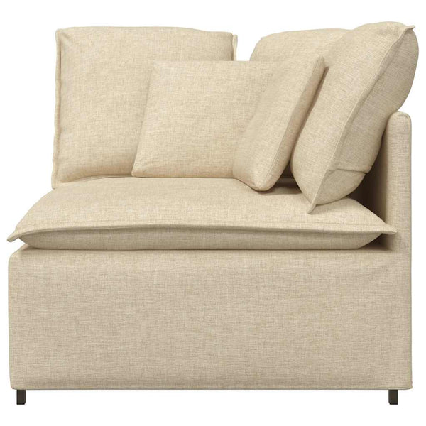 Modulares Ecksofa Creme mit Kissen, 100cm