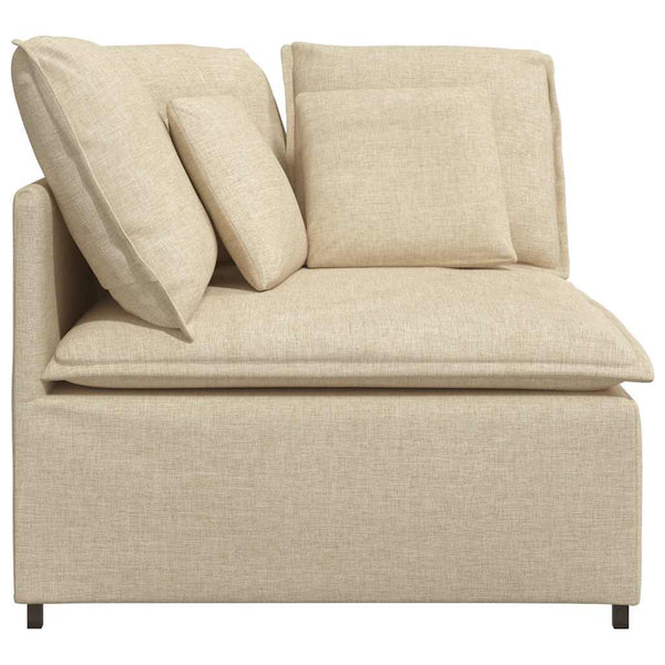 Modulares Ecksofa Creme mit Kissen, 100cm
