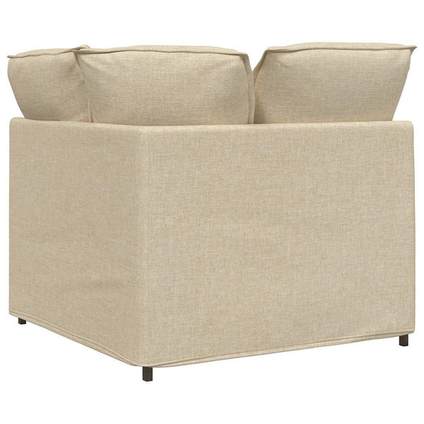 Modulares Ecksofa Creme mit Kissen, 100cm