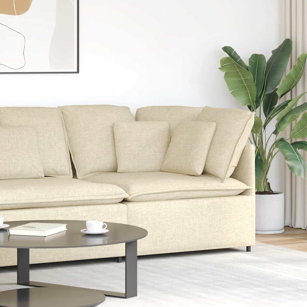 Modulares Ecksofa Creme mit Kissen, 100cm