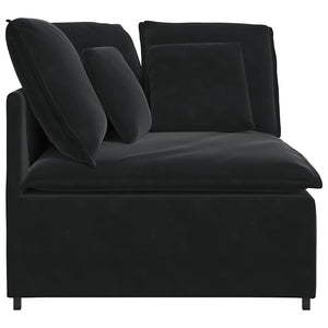 Schwarzes Eckmodul Sofa mit Kissen 100cm