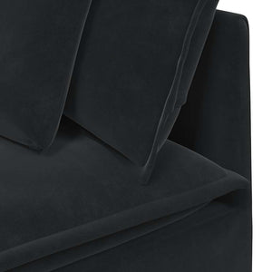 Schwarzes Eckmodul Sofa mit Kissen 100cm