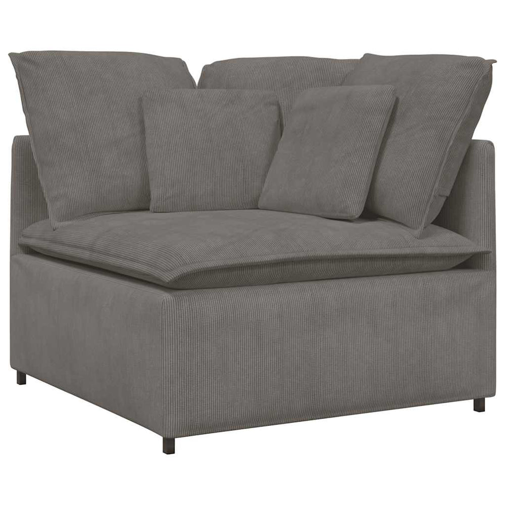 Eckmodul Sofa Hellgrau mit Kissen 100cm