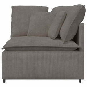 Eckmodul Sofa Hellgrau mit Kissen 100cm