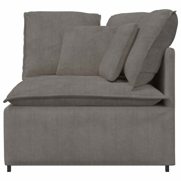 Eckmodul Sofa Hellgrau mit Kissen 100cm