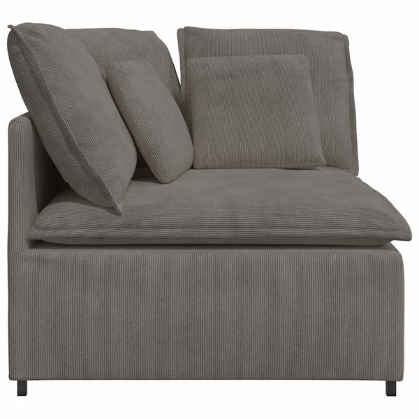 Eckmodul Sofa Hellgrau mit Kissen 100cm