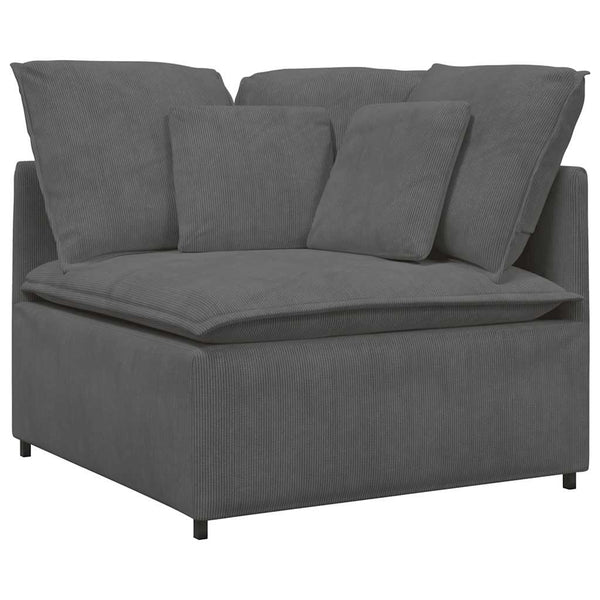 vidaXL Canapé d'angle modulaire avec coussins Gris foncé 100 cm