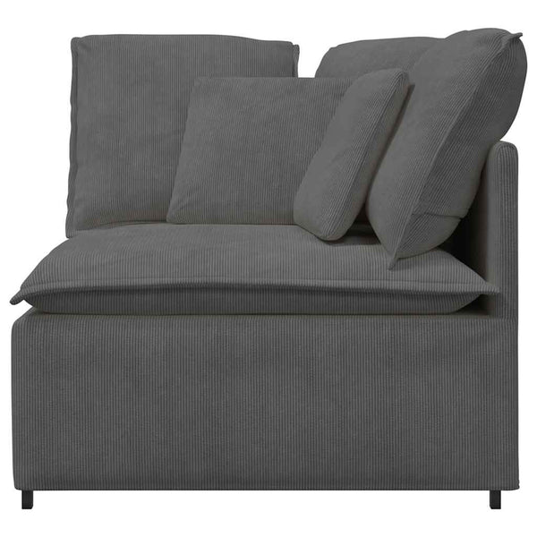 vidaXL Canapé d'angle modulaire avec coussins Gris foncé 100 cm