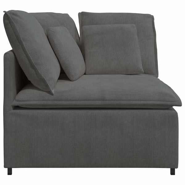 vidaXL Canapé d'angle modulaire avec coussins Gris foncé 100 cm