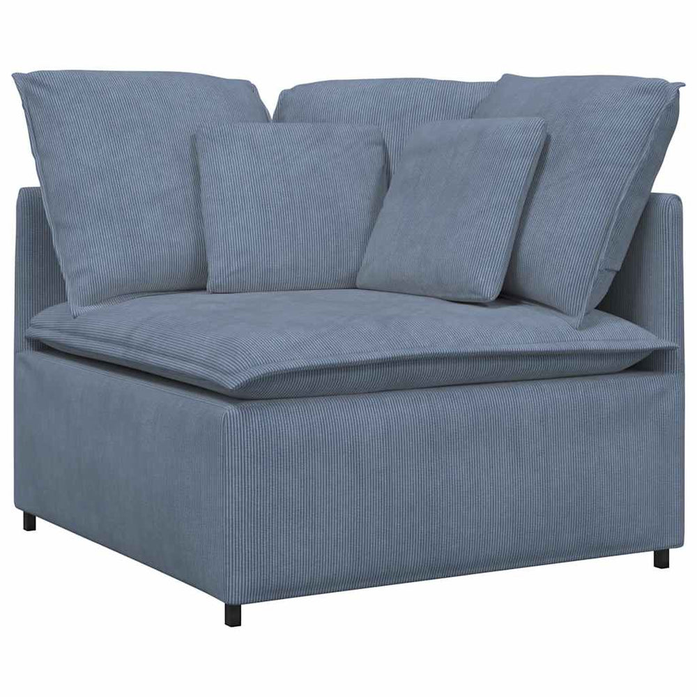 Modulares Ecksofa Blau mit Kissen 100cm