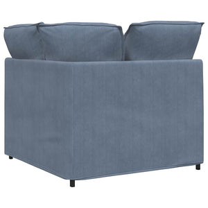 vidaXL Canapé modulable module d'angle avec coussin Bleu 100 cm