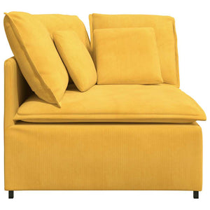 Modulares Sofa Eckmodul Hellgelb mit Kissen