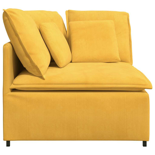 Modulares Sofa Eckmodul Hellgelb mit Kissen