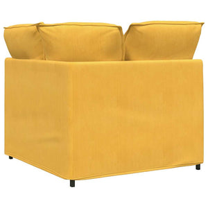 Modulares Sofa Eckmodul Hellgelb mit Kissen