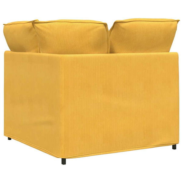 Modulares Sofa Eckmodul Hellgelb mit Kissen