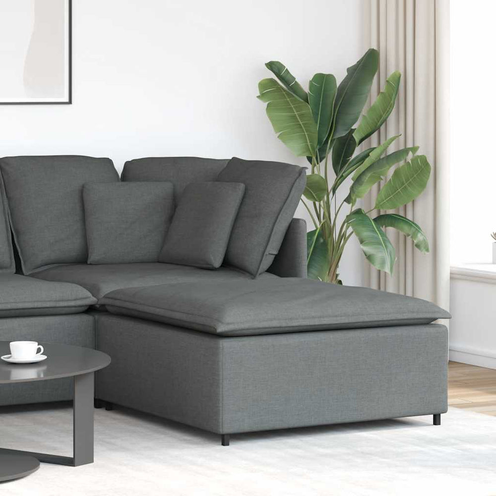 Modulares Sofa Fußhocker Modul Dunkelgrau