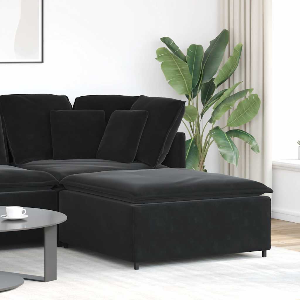 Modulares Sofa Fußhocker Modul Schwarz