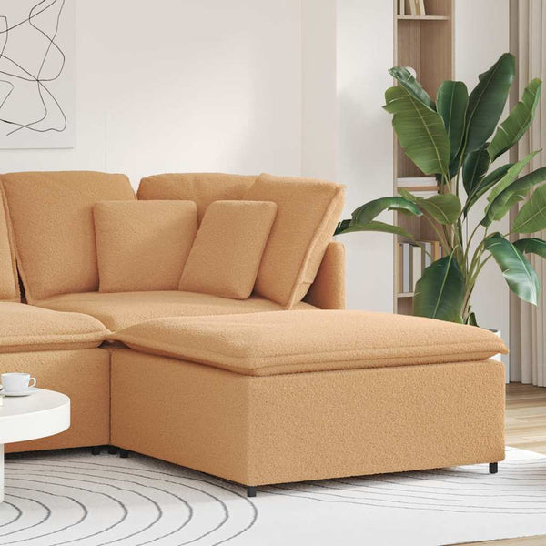 Beige Modulares Sofa Fußhocker Modul 100x100