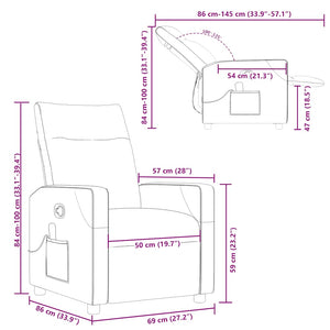 Massagesessel Blau Stoff Relaxsessel