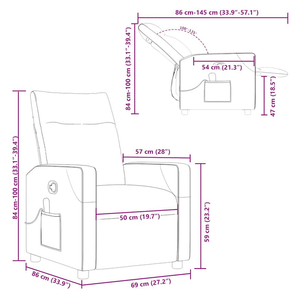 Massagesessel Blau Stoff Relaxsessel