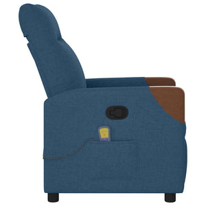 Massagesessel Blau Stoff Relaxsessel