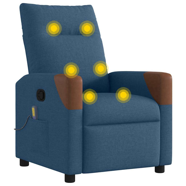 Massagesessel Blau Stoff Relaxsessel