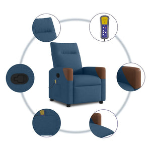 Massagesessel Blau Stoff Relaxsessel
