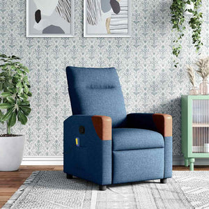 Massagesessel Blau Stoff Relaxsessel
