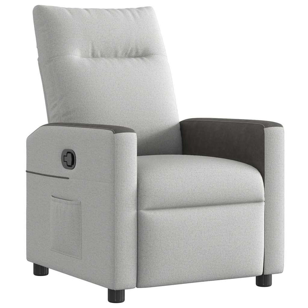vidaXL Recliner Cloud Grey Fabric