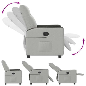 vidaXL Recliner Cloud Grey Fabric