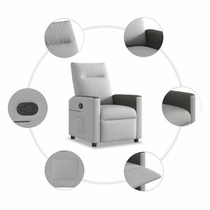 vidaXL Recliner Cloud Grey Fabric