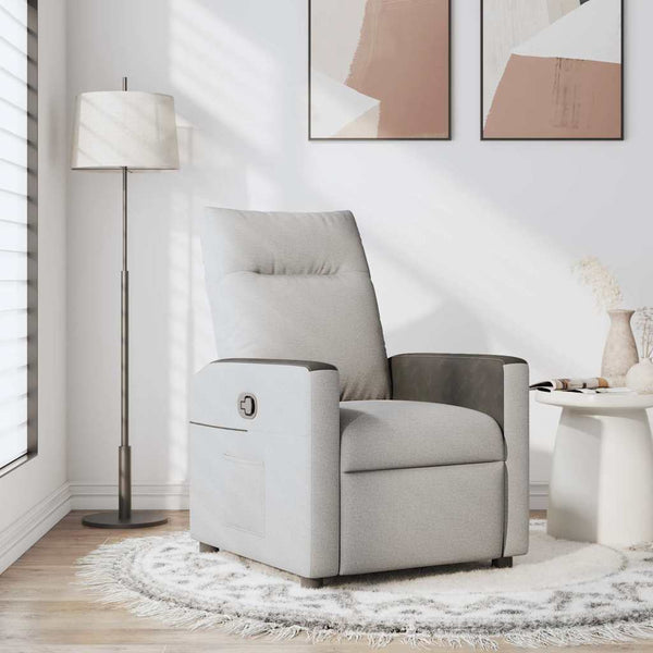 vidaXL Recliner Cloud Grey Fabric