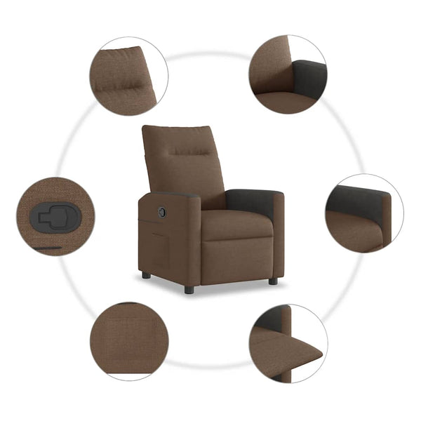 Relaxsessel Braun Stoff