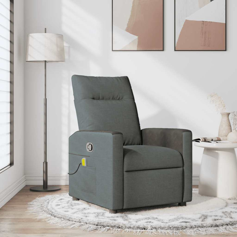 Massage Relaxsessel Dunkelgrau Stoff