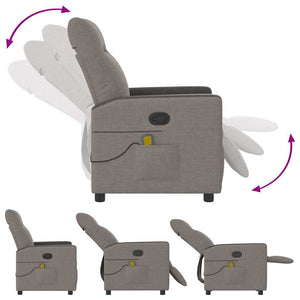 Massagesessel Taupe Stoff