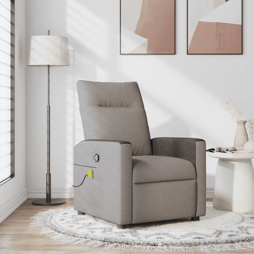 Massagesessel Taupe Stoff